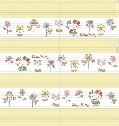 「ニチベイオリジナル ハローキティ よこ型ブラインド」（花柄デザイン）