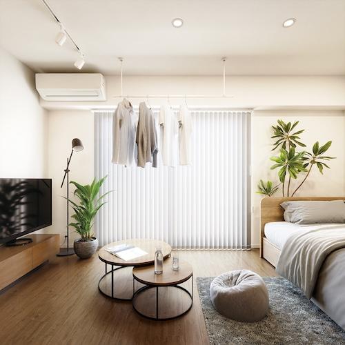 どんなインテリアにもなじむシンプルさで、つけっぱなし でも生活感を抑えられるデザイン