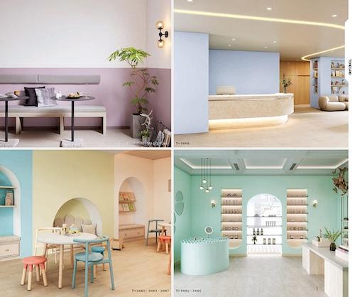 巻頭企画「TONEGRID」より、淡い色彩が空間を優しく包むペールシリーズ